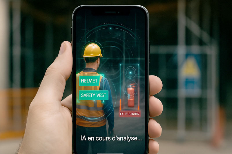 Intelligence artificielle analysant photo sécurité - Détection automatique risques